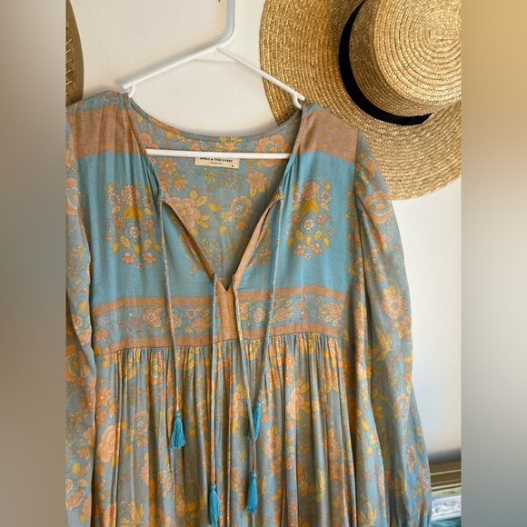Spell Juniper Boho Midi Dress Eggshell Blue size medium - Picture 9 of 9